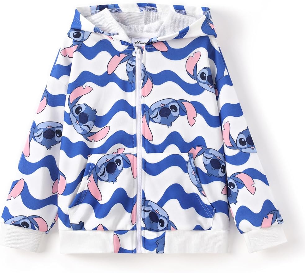 Disney Frozen Stitch Princess Minnie Mickey Spiderman Girls/Boys Zip Up Hoodie Fall Zipper Sweatshirt Jacket Toddler-Big Kid