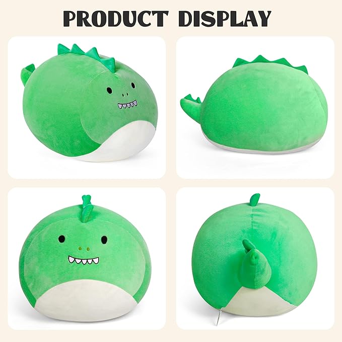 Wepop 20in Dinosaur Stuffed Animal Toys, Cute Giant Dino Pebble Plush Toy Throw Pillows Soft & Cuddly Plushies Dolls Birthday Gift for Kids