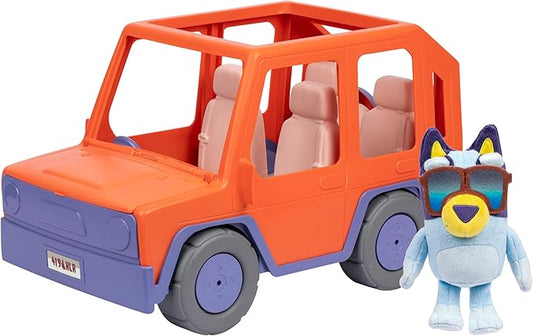 Bluey Big Heeler 4WD Big Car Toy, Interactive, Customizable Toddler Toy Car with Opening Hood Storage, Toddler Cars for Ages 3+