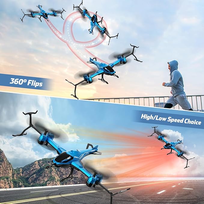 VATOS RC Helicopter 2.4G, All in 1 Remote Control Helicopter Super Function 360° Flip, Obstacle Avoidance, Altitude Hold, One Key take Off/Landing, RC Plane Toy Gifts for Kids Adults
