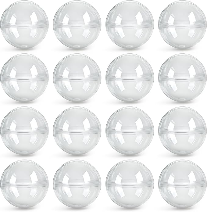 Capsule Vending Machine Round 2000 pcs 2 inch - Gumball Machine Capsules Bulk Clear Container - Easter Basket Stuffers Birthday Gifts Pinata Stuffers DIY Craft Supplies - Clear Capsules Empty