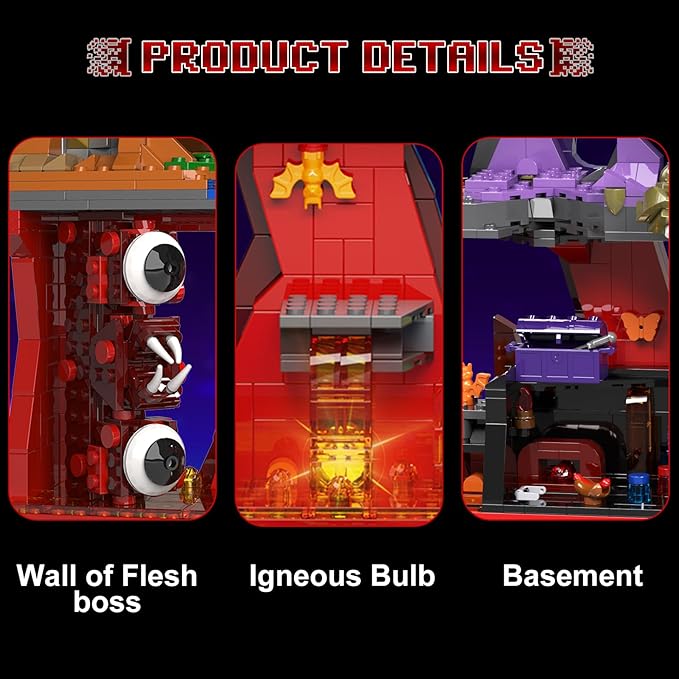 Sandbox Adventure Game Building Block Toys, Game Map Creative Building Toys, Eater of Worlds Compatible with Lego, Christmas Birthday Gift for Adult and Kids 12+ (1177Pcs)