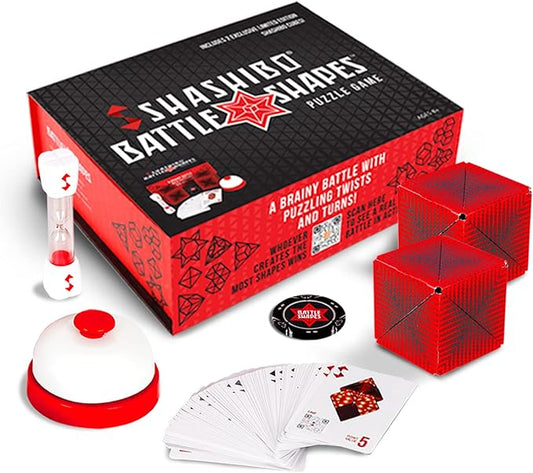 SHSHAIBO Battle Shapes Magnetizing Puzzle Game – Play Solo or with a Friend - Challenging Shape Shifting Box Game for Adults & Kids Ages 8+ with Puzzling Twists and Turns by Fun in Motion Toys