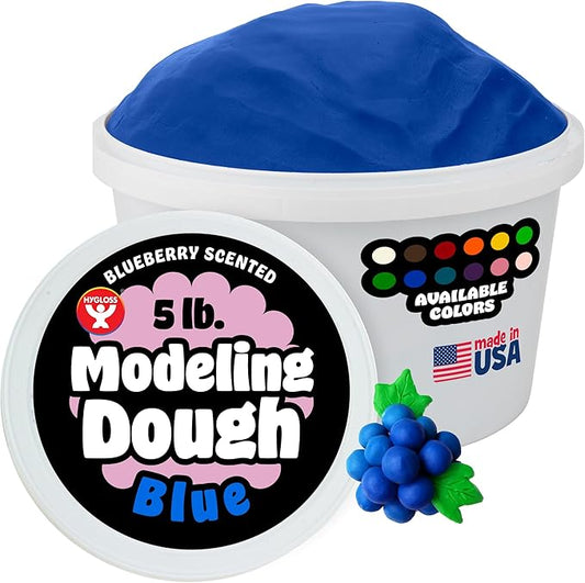 Hygloss Play Modeling Dough for Kids – Safe & Non-Toxic Sensory Dough for Arts and Crafts – 5 lb Tub – Play Clay for Toddler Activities, Preschool Classroom Must-Haves – Blue Color, Scented