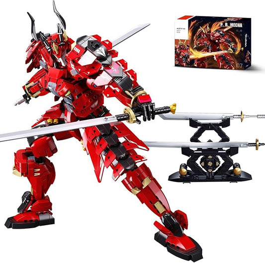 Mech Building Sets, Kafei Samurai Warrior Building Toys with Double Swords, Collectible Gift for Adults Man and Teens Boys, Compatible with Lego Mech Set, 923 PCS