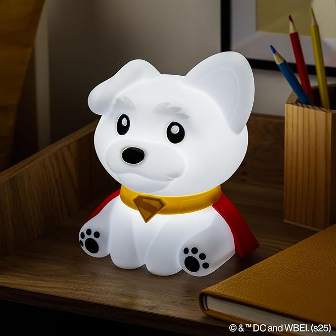Paladone Superman Krypto The Superdog SquishyGlo Silicone Light, Officially Licensed DC Comics Lamp for Kids, Teens, Adults, Cordless & Rechargeable Bedroom Décor, Collectible Superhero Merchandise