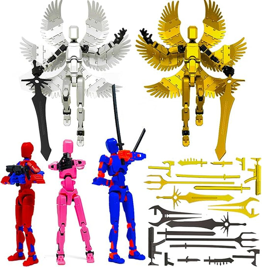 5 Pack T13 Action Figure Set, Titan 13 Action Figures Set, Dummy 13 Action Figures, Nova 13 Robot Toy, Lucky T 13 Toy for 6 7 8 9 10 11 12 Years Old Kids, Birthday for Boys