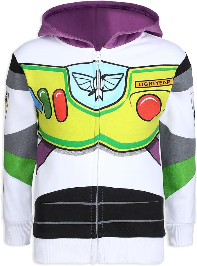 Disney Toy Story Woody or Buzz Lightyear Boys Zip Up Hoodie for Toddler and Little Kids