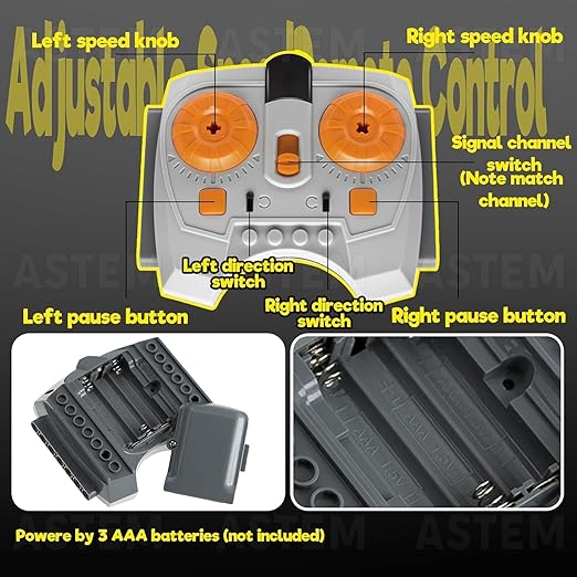 9Pcs Power-Function-Motor-Set Compatible with Technic-Parts.8881 Battery Box 8883 M Motor IR Receiver Controlled Set