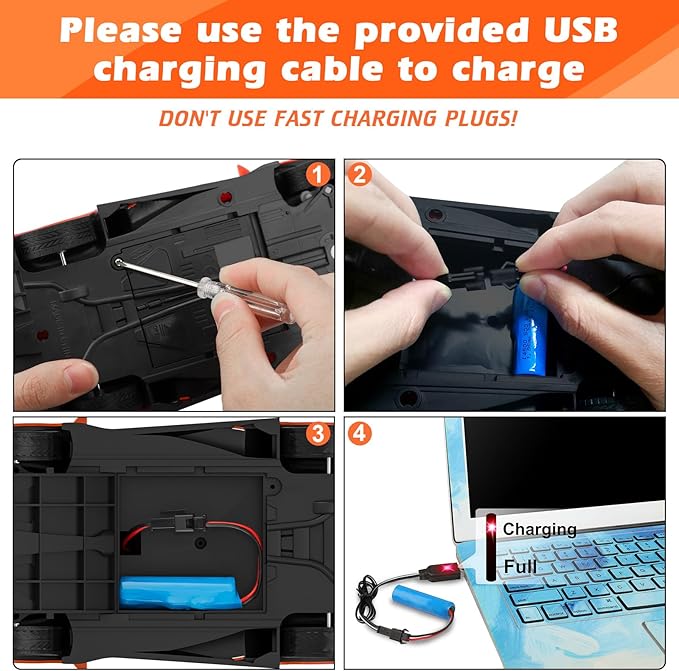 Growsland Remote Control Car RC Cars Xmas Gifts Toys for Kids 1/18 Electric Sport Racing Hobby Rc Crawler Toy Car Boys Girls Adults Included Rechargable Batteries (Orange)