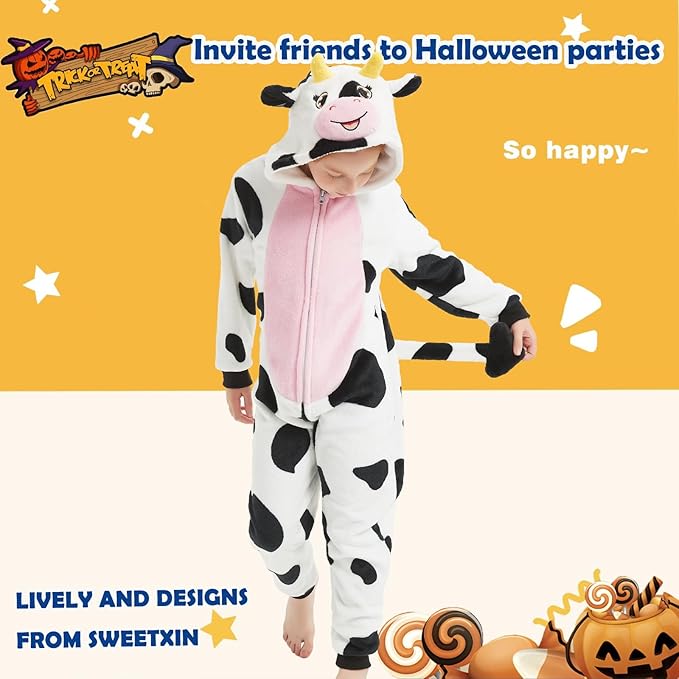 SWEETXIN Unise Kids Jumpsuit Cosplay Onesie One Piece Suit for Girls Boys Halloween Character Costume Dress Up Party