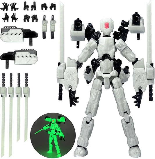 8 inch T13 (Assembly Completed) Action Figure,T 13 Multi-Articular Mobile Robot Nova T-13,Desktop Decorations for Game Lovers Toys (Luminous Color)