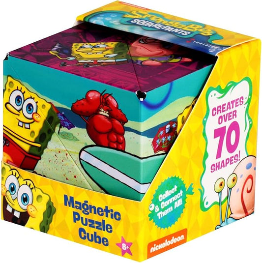 SHASHIBO Spongebob Squarepants Shape Shifting Box - STEM Magnetic Fidget Cube That Transforms Into Over 70 Shapes, Download Fun in Motion Toys Mobile App (Beach Buddies)
