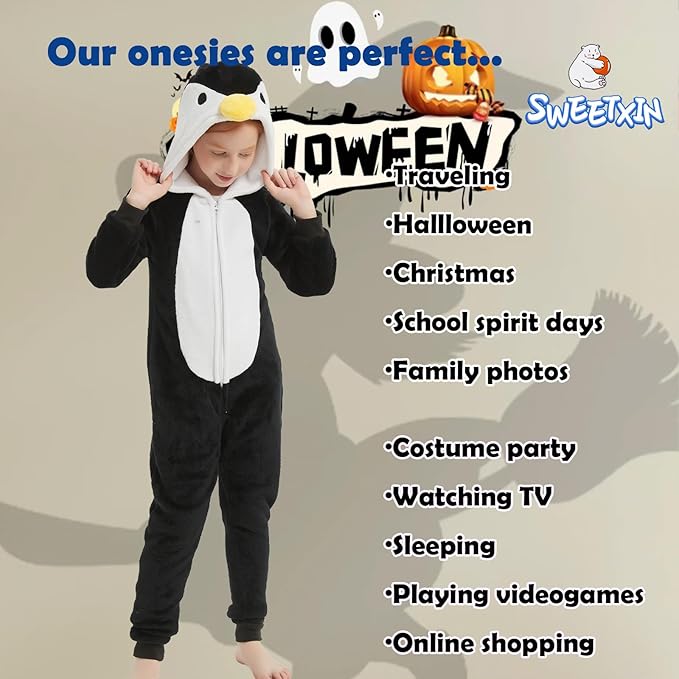 SWEETXIN Unise Kids Jumpsuit Cosplay Onesie One Piece Suit for Girls Boys Halloween Character Costume Dress Up Party