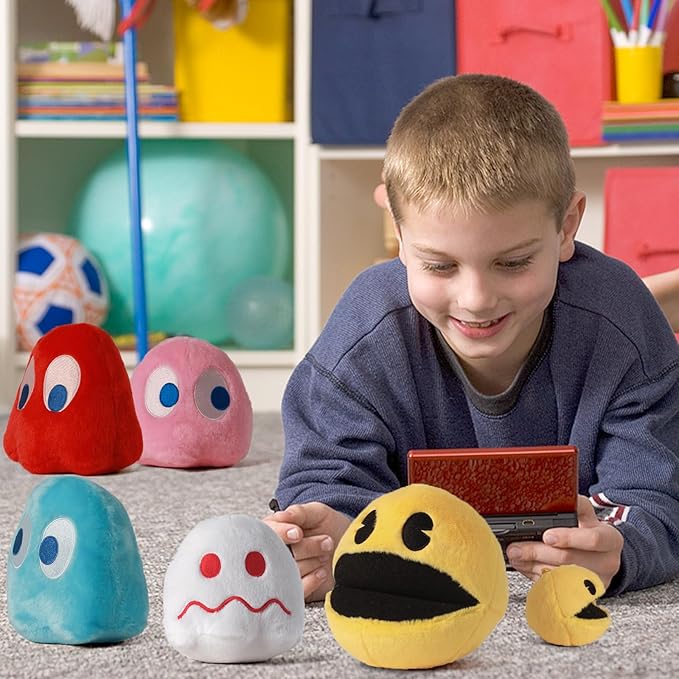 Pacn Game Man Plush Toys, Ghost Stuffed Animals Game Toys, Great as a Party Favor Gift or Companion,Ghost Plush Toy, Children's Day and Birthday Parties for Girls (Set of 8)