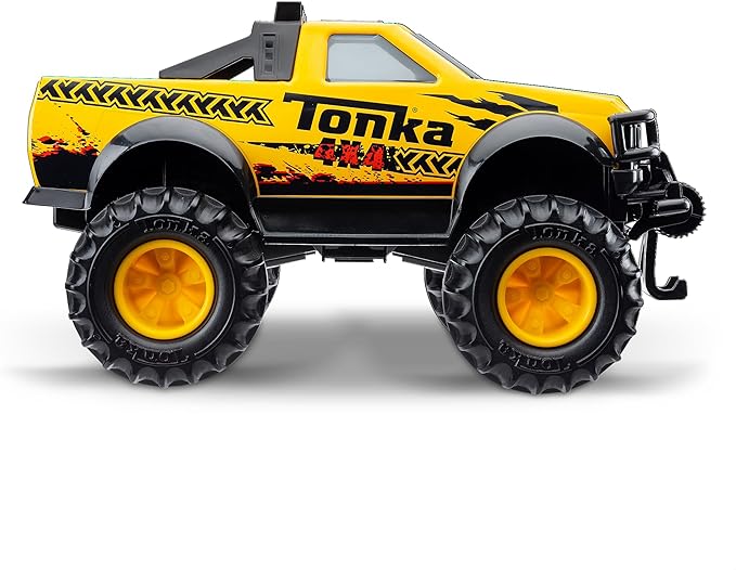 Tonka Steel Classics 4x4 Pickup Truck - Made with Steel & Sturdy Plastic, Yellow Toy Construction Truck, Boys and Girls, Kids, Toddlers, Ages 3+