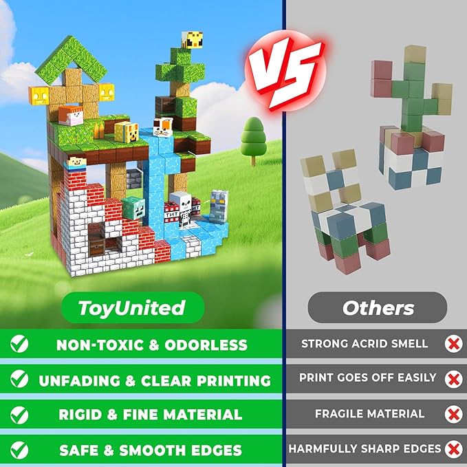 200PCS Magnetic Blocks - Magnetic Building Blocks, Magnet Cubes Game, Stacking Forest Set, STEM Montessori Sensory Stacking Toys for Kids, Birthday Gifts for Boys and Girls Age 3+ Years Old