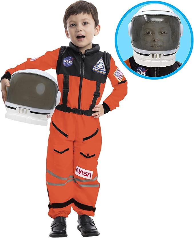 Spooktacular Creations Astronaut Costume with Helmet, Space Suit for Toddler, Kids Astronaut Halloween Costume for Cosplay