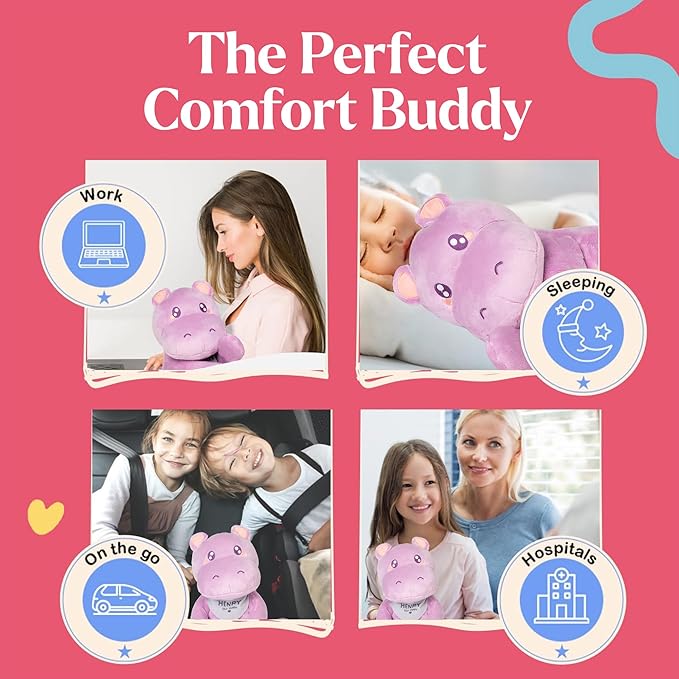 Lilly's Love Weighted Stuffed Animal, 5lb | Sensory Weighted Plush for Kids and Adults | Machine Washable Plushies w/Removable Inner | Calming Weighted Stuffed Animals for Anxiety, Henry The Hippo