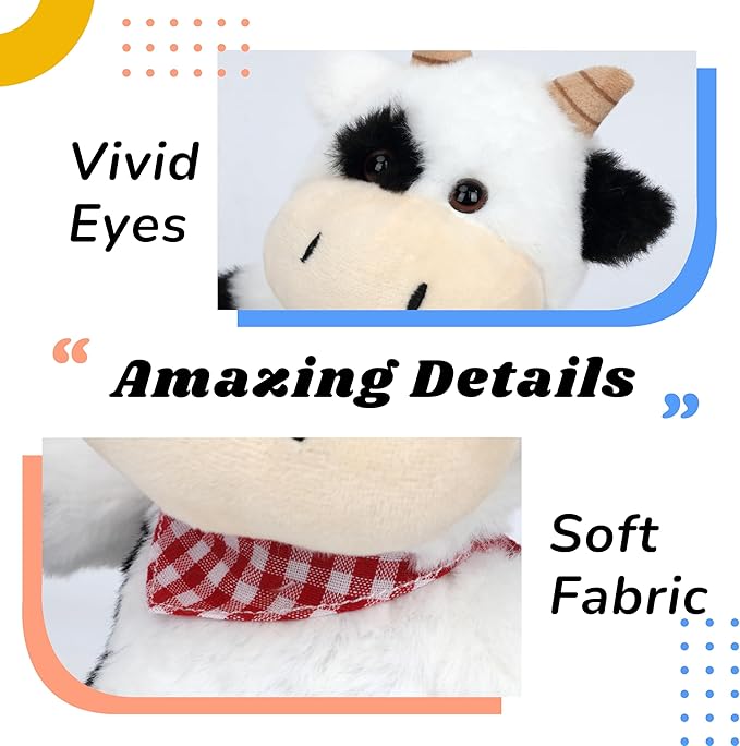 Hopearl Talking Singing Cow with Red Bib Repeats What You Say Walking Dairy Cattle Electric Interactive Animated Toy Speaking Plush Buddy Gifts for Toddlers, 9''