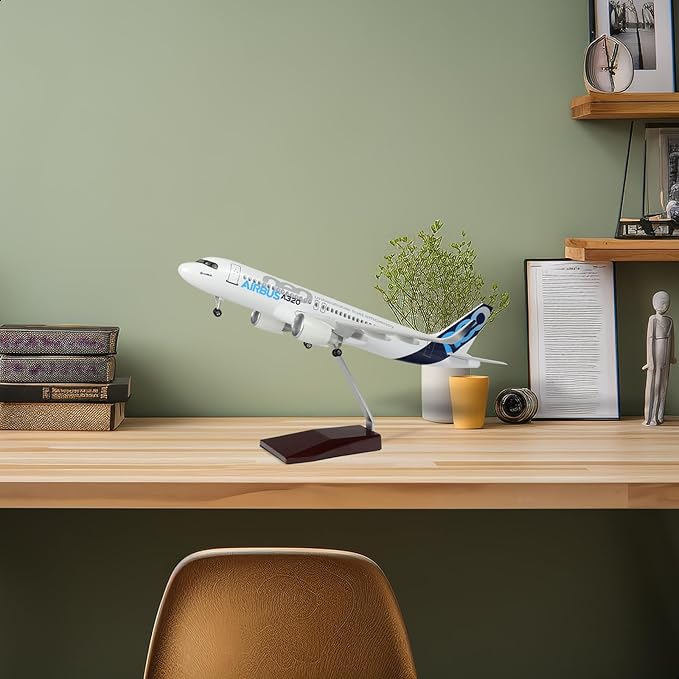 1/100 Scale A320 neo Prototype Model Airplane -Diecast Airbus A320 Plane Kit with Stand (14 in-L) Pre-Built Model Aircraft for Adult -Aviation Creative Gifts, Collection Display