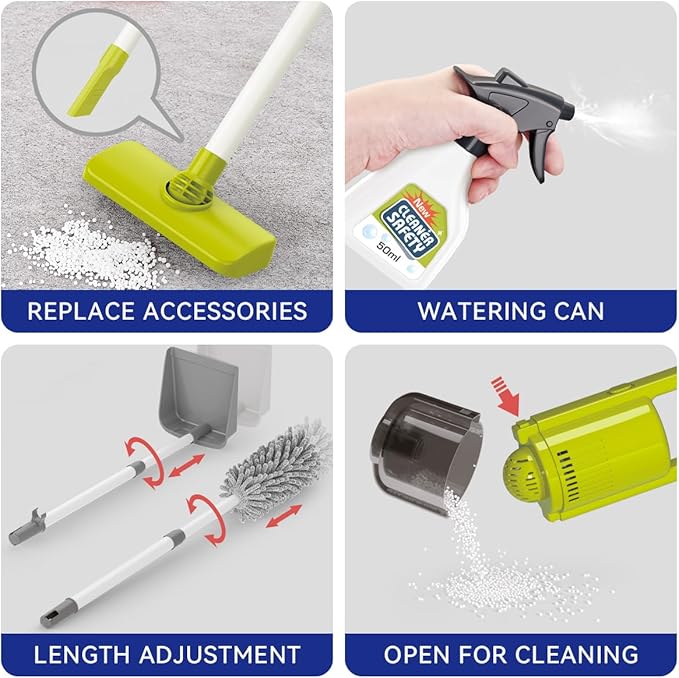 Toddler Cleaning Set，Kids Cleaning Toy Set，New 29-Piece Detachable Kids Cleaning Set for Toddlers - Pretend Play Educational Cleaning Carts (Blue)