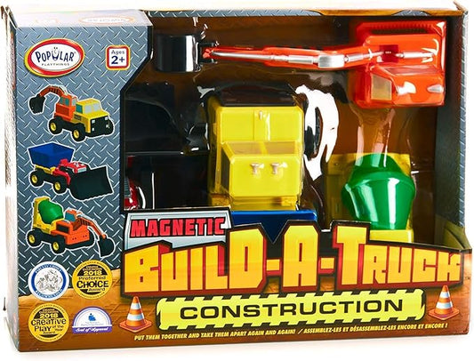 Magnetic Build-A-Truck Construction Magnetic Toy Play Set, 5 Pieces