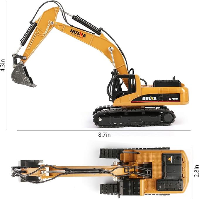 1/50 Scale Diecast Crawler Excavator, Metal Construction Vehicle Models Toys for Kids (Crawler Excavator)