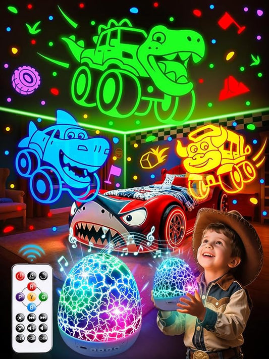 Beast Truck Toys 【15 Sounds & 6 Films】 Dinosaur Toy Trucks for Boys Age 3-7 [31 Colors & Remote Control] Dinosaur Toys for Kids 3-5 Egg Light for Nursery Egg Night Light for Kids Boy Toys for Boys