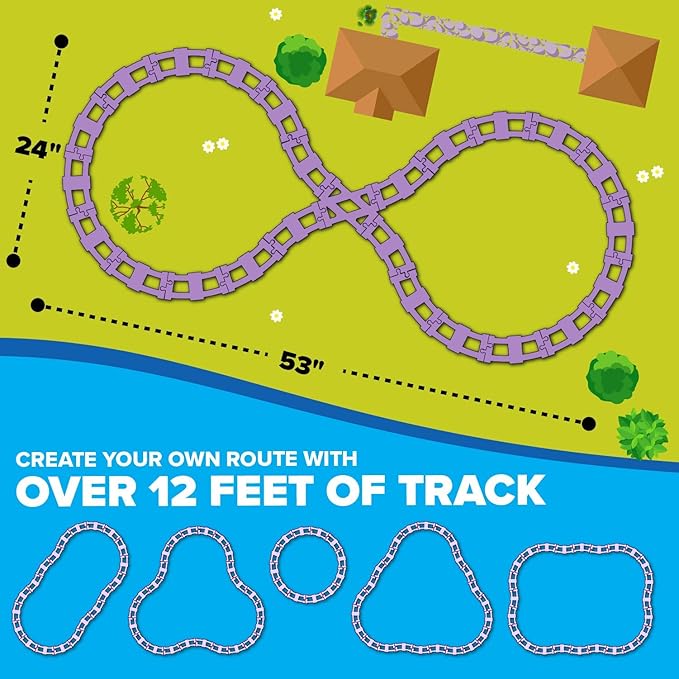 Electric Train Set - Toddler Train Toy Figures & Playsets for Age 2-10 Year Old Boy Toy Trains, Kids Toy Train Sets for Boys & Girls, Mini Engine Steam Train Model Train Set, Motorized Train Set-107pc