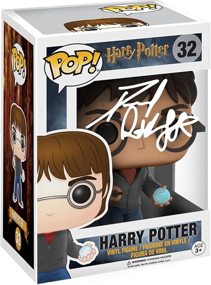 Daniel Radcliffe Harry Potter #32 with Prophecy Facsimile Signed Reprint Laser Autographed Funko POP! Movies Figurine with Protector Case