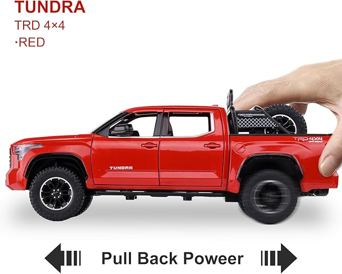 SASBSC Tundra Truck Toys for 3 4 5 6 7 Year Old Boys Pickup Toy Trucks for Boys Age 3-7 Diecast Metal Trucks with Light and Sound Pull Back Toy Cars Gift for Kids
