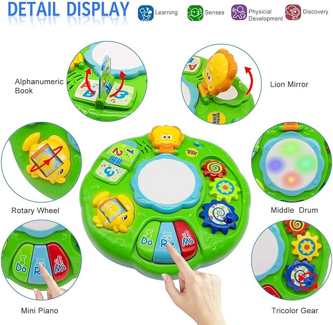 Baby Toys 6-12 Months, Baby Activity Table Center, Musical Toys for Infant Toddler 0 3 6 9 12 18 Months, Boy Girl Toy for 1 2 3 Year Old