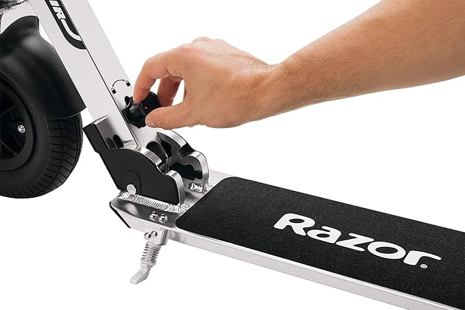 Razor A5 Air Kick Scooter for Kids Ages 8+ - Extra-Long Deck, 8" Pneumatic Rubber Wheels, Foldable, Anti-Rattle Handlebars, for Riders up to 220 lbs