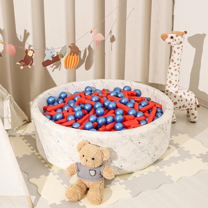 STARBOLO Ball Pit Balls for Baby and Toddler, 120pcs Phthalate Free BPA Free Crush Proof Plastic Pit Balls Play Toys for Kids Ball Pit, Pool,Play Tent,Party