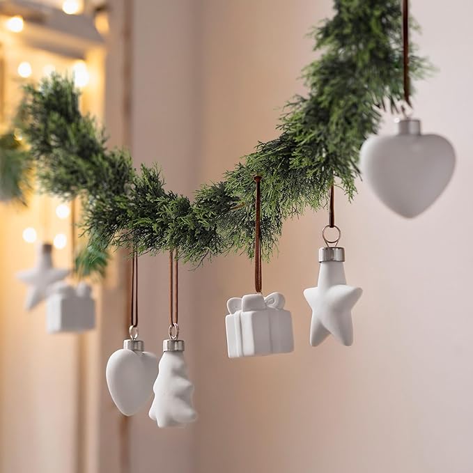 RECUTMS Artificial Garland 1pcs Fake Vines Ivy Greenery Stiff Leaves Plants Table Decor Faux Hanging Plastic Plant for Indoor Outdoor Home Party Wall Mantle (Green H)