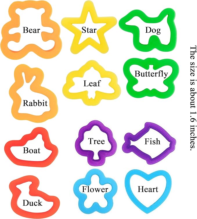 Dough Tools Set for Kids Ages 2-4, 25pc Creative Play Accessories with Molds and Cutters, Non-Toxic Modeling Clay Toys for Toddlers Sensory Activities