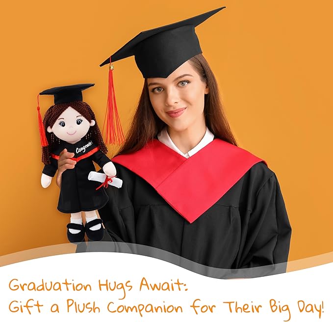 June Garden Snuggle Cuties 15" Graduation Gifts - Soft Plush Dolls with Cap and Gown - Gifts for Preschool and Kindergarten Graduation Day - Boy M