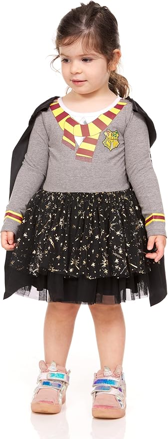 Harry Potter Toddler Girls Gryffindor Tutu Dress with Removable Cape - Halloween Costume for Toddler Girls
