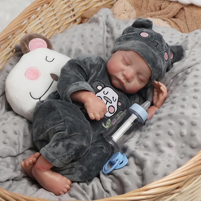 Reborn Baby Dolls,18 Inch Realistic Baby Doll with Full Vinyl Body Lifelike Baby Dolls Real Life Baby Doll for Kids Age 3+ (Levi.B)