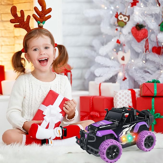 2 Pack Remote Control Car for Girls, Purple and Blue Rc Race Car Toy for Kids 3-5 6 7 8-12 Years