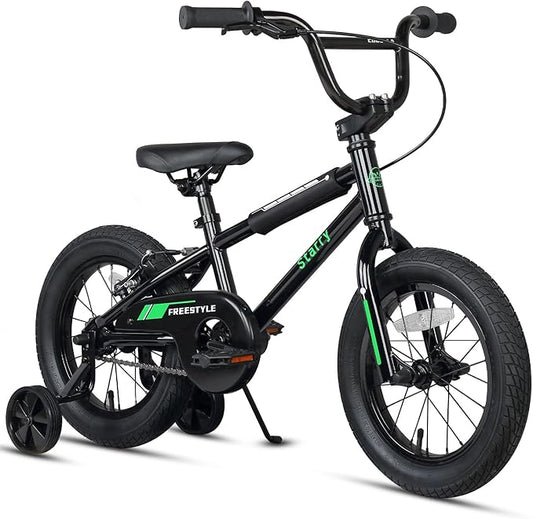 12 14 16 18 Inch Kids Bike BMX Style Bicycle with Training Wheels Coaster Brake for 1-10 Years Old Toddlers Boys Girls Multiple Colors