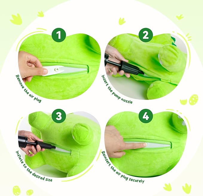 ZOOJOY Plush Bouncy Dinosaur Hopper for Toddlers 1-5 Soft Covered Inflatable Ride-On Animal Horse Hopper, Dino Bouncy with Pump, Indoor Outdoor Ride On Toys for 18 Months 2 3 4 5 6 Years Boys Girls