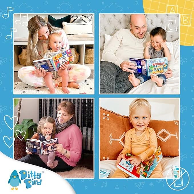 Ditty Bird Musical Books for Toddlers | Interactive Nursery Rhymes Book with Sound – Old Macdonald’s Farm & More Songs | Fun Baby Book for 1-3 Year Olds | Sturdy Sound Book for Toddlers