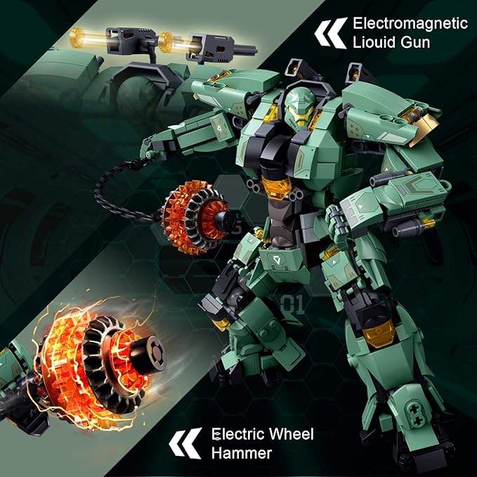 Mech Building Set, Annihilation Ranger Warrior Robot Action Figure Building Toys for Adults, Compatible with Lego Mech Set, 542 PCS