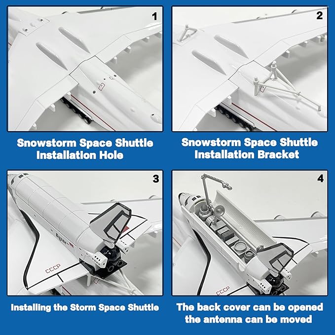 1:200 Scale AN225 Model Airplane，Openable Cabin, 17-inch Length, Resin Aircraft Model Toy for Gifts and Collections (an225-3)