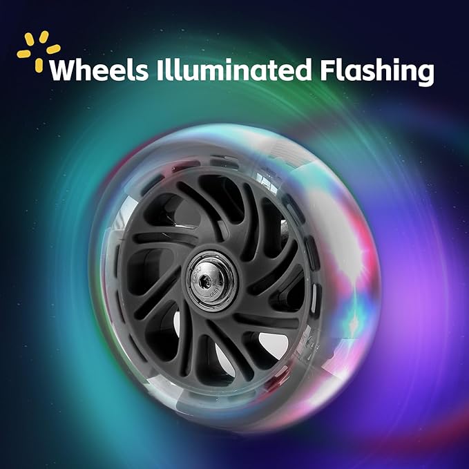 3 Wheel Scooter for Kids Ages 6-12,Kids Scooter with Light Up Wheels, Sturdy Deck Design, and 4 Height Adjustable Suitable for Kids Ages 3-12