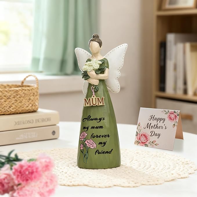 Mom Birthday Gifts,Mom Friend Birthday Gifts for Women,Mothers Figurine Gifts,Angel Figurine for Mother’s Day,Sculpted Hand-Painted Figurine