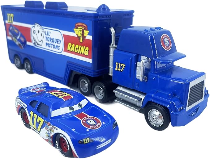 Portable Mini Toy Car and Truck Set 1:55 Diecast Model Metal Body Racers for Preschool Kids Ages 3+ Years (117)