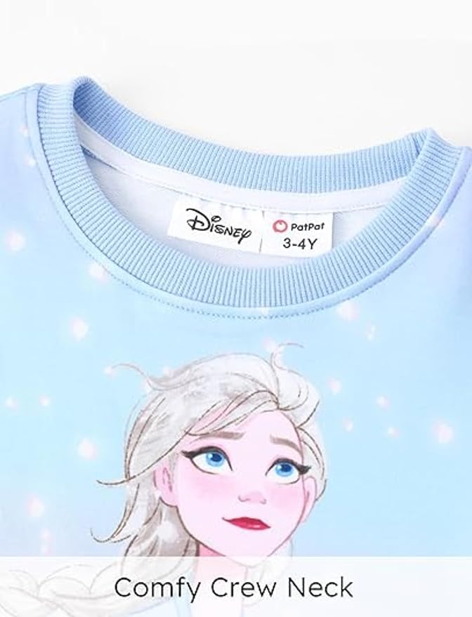 Disney Stitch Minnie Elsa Princess Sweatshirt Dress Toddler Girl Sequin Long Sleeve Pullover Clothes Fall Outfit 2-9 Years